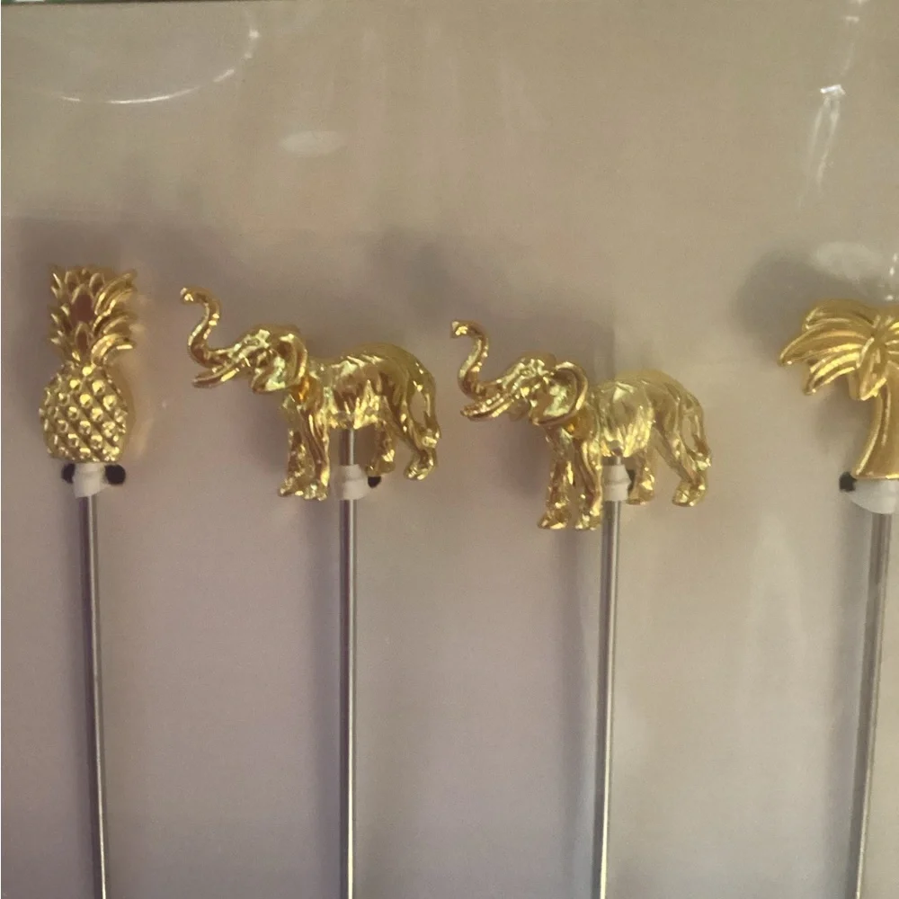 Lilly Pulitzer Gold Tropical Appetizer Picks